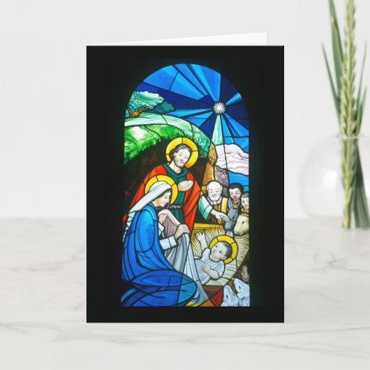 Glas in lood van de katholieke kerk in Nagasaki Feestdagen Kaart (Voorkant)