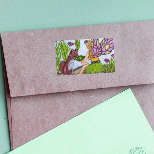 Glas in lood van de velg van bladeren van de eekho rechthoekige sticker