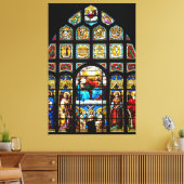 Glas in lood van kerk canvas afdruk (Insitu (Woonkamer))