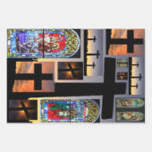 Glas in lood van kerken en kruisingen inpakpapier vel (Voorkant 2)