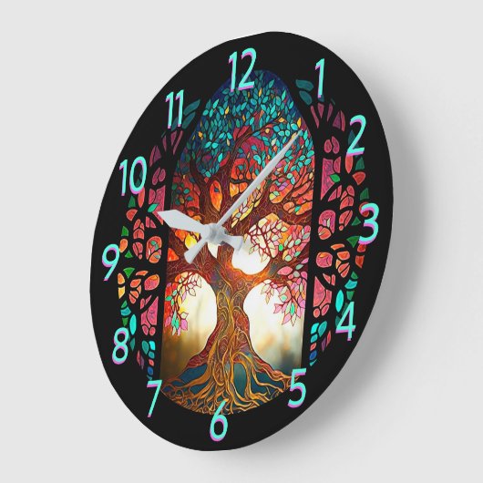 Glas in lood van levensloop grote klok (Hoek)