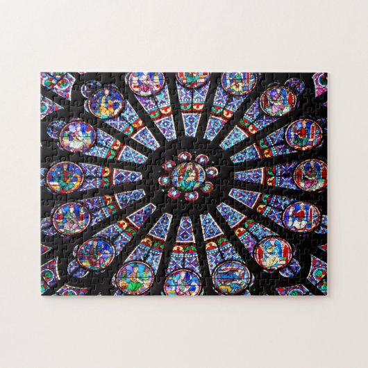 Glas in lood van Notre Dame Legpuzzel (Horizontaal)