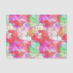 Glas in lood van Pinks en Reds Mosaic Tissuepapier