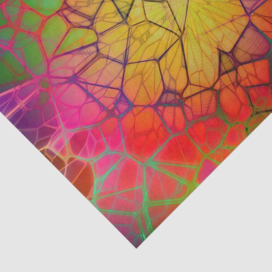 Glas in lood van regenboogmozaïek tissuepapier (Detail)