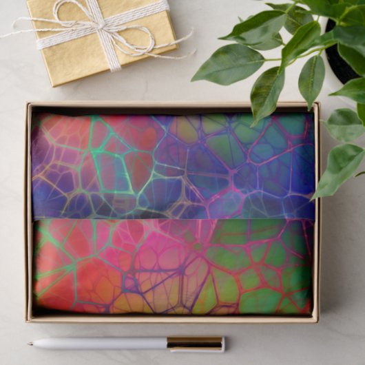 Glas in lood van regenboogmozaïek tissuepapier (Geschenk)