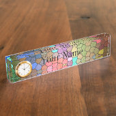 Glas in lood van Shirley Taylor Naambordje (Zijkant)