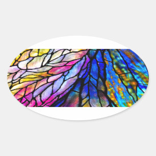 Glas in lood van Tiffany Oval Sticker