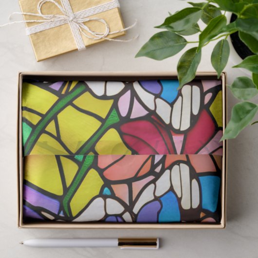  Glas in lood van vlinder Tissuepapier (Geschenk)