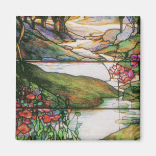 Glas in lood van watertuin Magnet