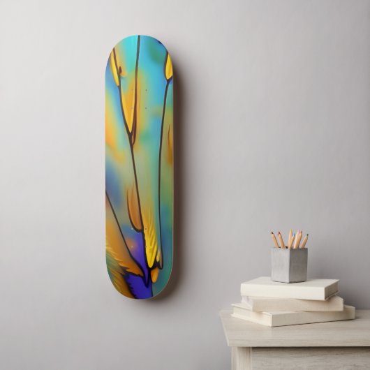 Glas-in-lood Veer AI Abstracte Kunst  Persoonlijk Skateboard (Muurkunst)