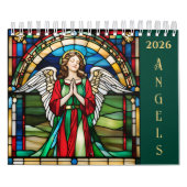 Glas in lood Venster 2026 Gepersonaliseerde Engel Kalender (Hoes)