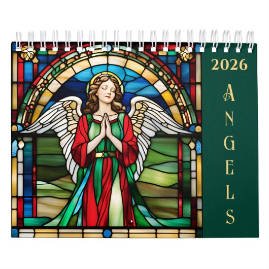 Glas in lood Venster 2026 Gepersonaliseerde Engel Kalender (Hoes)