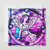 Glas in lood Venster Engel Kerstfeest Kaart (Voorkant)