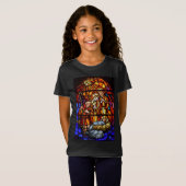 Glas in lood Venster Geboorte Kerstmis Kind T-shirt (Voorkant volledig)