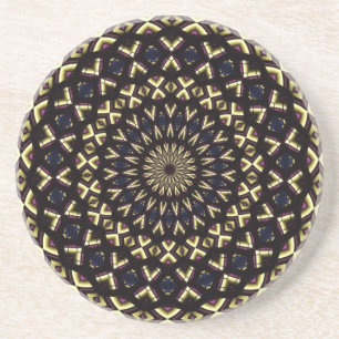 Glas in lood Venster Kaleidoscoop 11 Zandsteen Onderzetter