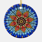 Glas in lood venster keramisch ornament (Voorkant)