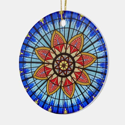 Glas in lood venster keramisch ornament (Links)