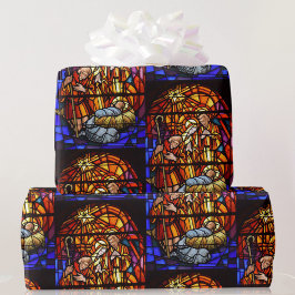 Glas in lood Venster Nativiteit Baby Jezus Kerstmi Cadeaupapier