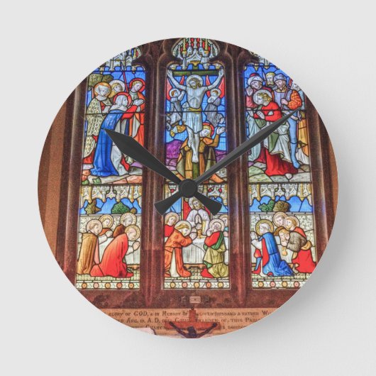 Glas in lood venster ronde klok (Voorkant)