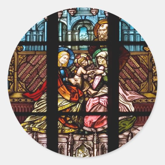 Glas in lood venster ronde sticker (Voorkant)