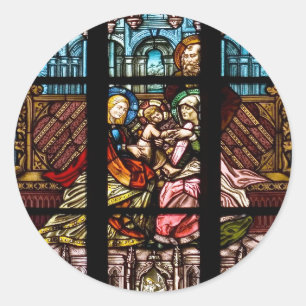Glas in lood venster ronde sticker