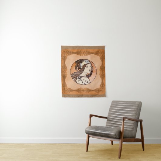 Glas in lood venster van Alphonse Mucha Wandkleed (In situ)