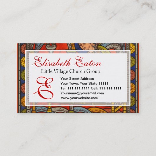 Glas in lood Venster van Chartres Cathedraal Visitekaartje (Voorkant)