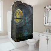 Glas in lood-vensterhalve maan douchegordijn (In situ)