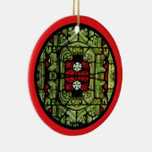 Glas in lood-vensterversiering keramisch ornament (Rechts)