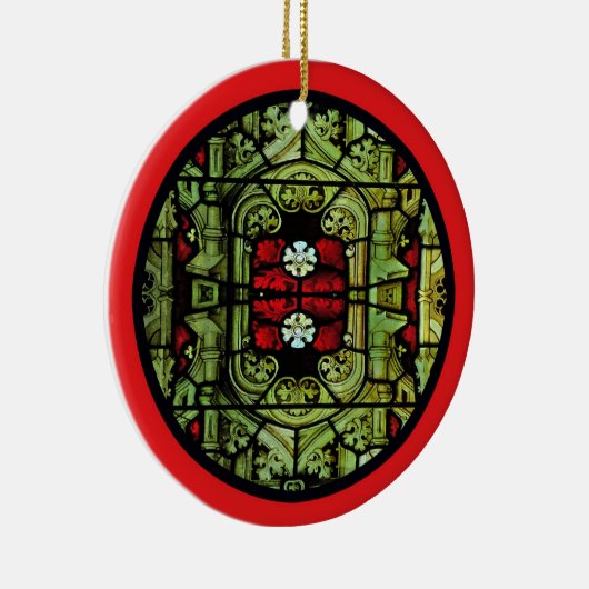 Glas in lood-vensterversiering keramisch ornament (Rechts)