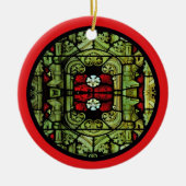 Glas in lood-vensterversiering keramisch ornament (Voorkant)