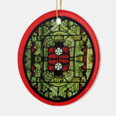 Glas in lood-vensterversiering keramisch ornament (Links)