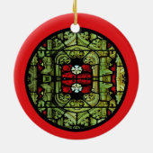 Glas in lood-vensterversiering keramisch ornament (Achterkant)