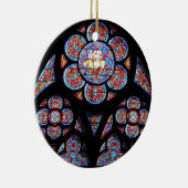 Glas in lood-vensterversiering keramisch ornament (Rechts)