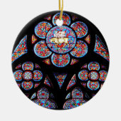 Glas in lood-vensterversiering keramisch ornament (Voorkant)