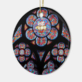 Glas in lood-vensterversiering keramisch ornament (Links)