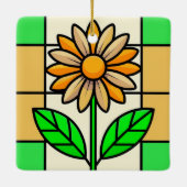 Glas in lood ventilator keramisch ornament (Achterkant)