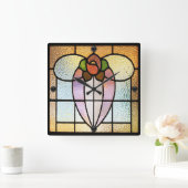 Glas in lood ventilator vierkante klok (Huis)