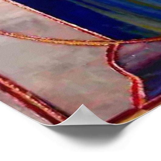 Glas in lood ventilatorinstallatie elegant Poster (Hoek)