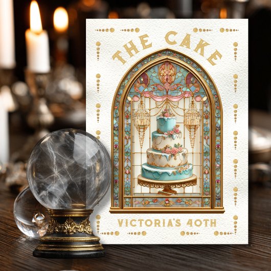 Glas in lood Verjaardag Party Cake Tarot Kaart