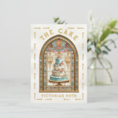 Glas in lood Verjaardag Party Cake Tarot Kaart (Staand voorkant)