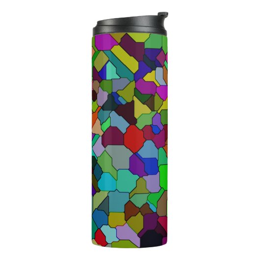 Glas in lood Verkantelde Tegel Thermische trommel Thermosbeker (Gedraaid links)