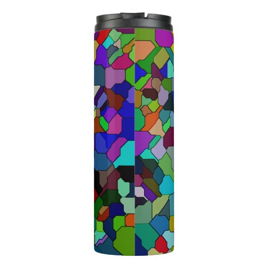 Glas in lood Verkantelde Tegel Thermische trommel Thermosbeker (Achterkant)