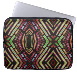 Glas-in-lood Vibe Kleurrijke Juweel Patroon Laptop Sleeve