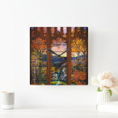 Glas in lood, Victoriaans elegant Vierkante Klok (Huis)