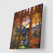 Glas in lood, Victoriaans elegant Vierkante Klok (Hoek)