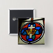 Glas in lood vierkante button 5,1 cm (Voorkant /achterkant)