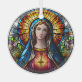 Glas in lood Virgin Mary Glas Ornament (Voorkant)