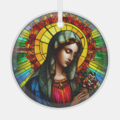Glas in lood Virgin Mary Glas Ornament (Voorkant)