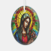 Glas in lood Virgin Mary Glas Ornament (Voorkant links)